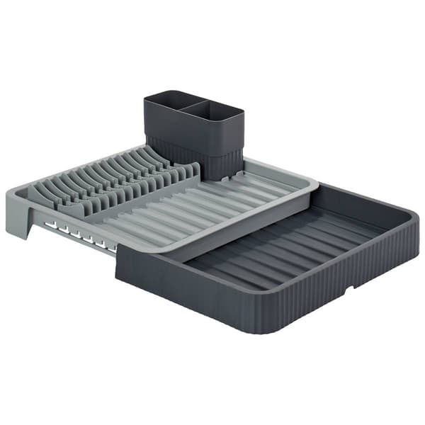 Kitchen Details Expandable Dish Rack W/Utensil Holder - image 