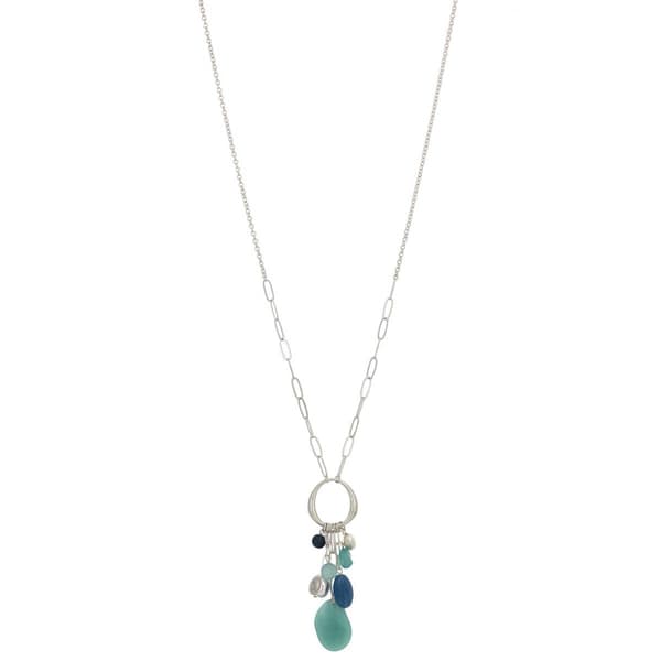 Ashley Cooper(tm) Long Chain Necklace w/ Blue Bead Tassel - image 