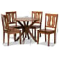 Baxton Studio Mare Walnut Brown Finished Wood 5pc. Dining Set - image 9