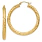 Gold Classics&#40;tm&#41; 14kt. Gold 4mm Diamond Cut Hoop Earrings - image 1