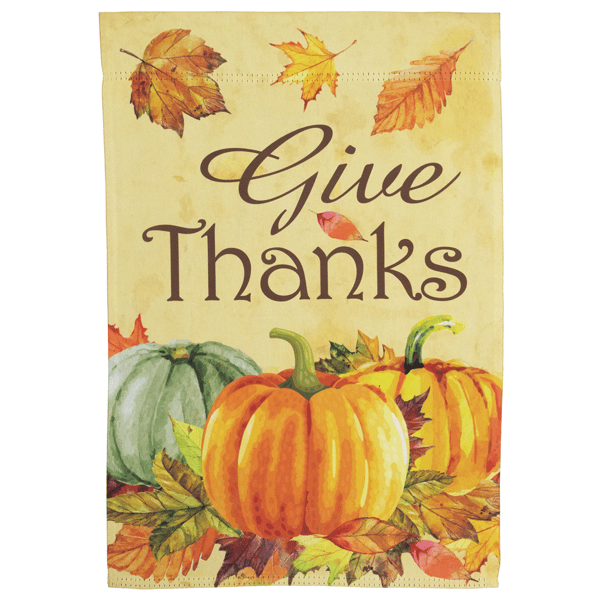 Northlight Pumpkins "Give Thanks" Fall Harvest  Garden Flag - image 