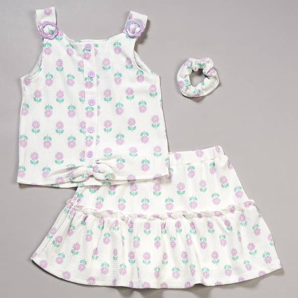 Girls (4-6x) Little Lass® 2pc. Floral Tank Skort Set - image 