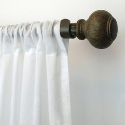 Rhinebeck Rustic Faux Wood Window Drapery Single Curtain Rod