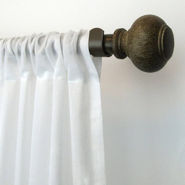 Rhinebeck Rustic Faux Wood Window Drapery Single Curtain Rod