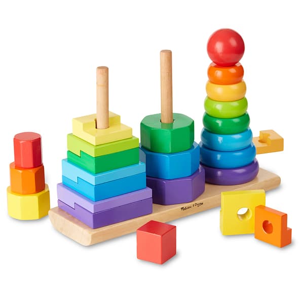 Melissa &amp; Doug(R) Geometric Stacker Building Set - image 