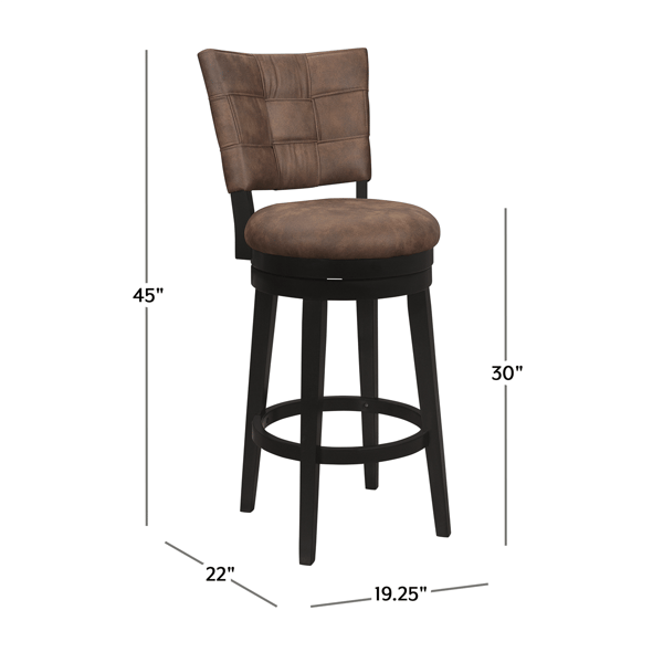 HH2 Home Kaede Wood Bar Height Swivel Stool