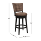 HH2 Home Kaede Wood Bar Height Swivel Stool - image 6