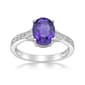 Sterling Silver Ring w/ Amethyst & White Topaz Gemstones - image 1