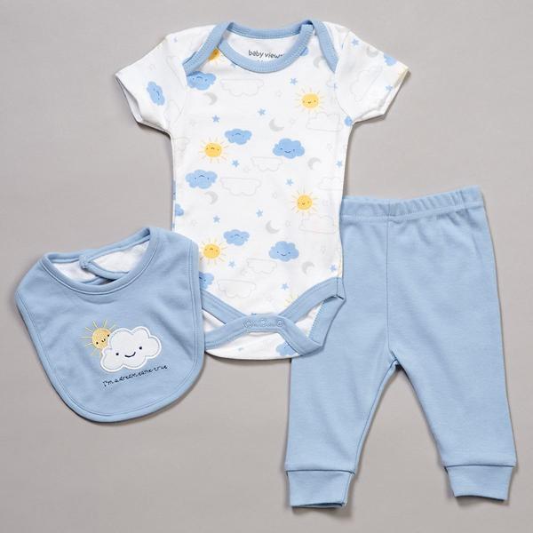 Baby Unisex (NB-9M) baby views(R) 3pc. Clouds Bodysuit & Pants Set - image 