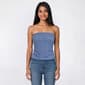 Juniors Pink Rose Side Ruch Bow Mesh Lace Tube Top - image 1