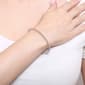 Athra Silver Plated Simulated Pearl & Clear Crystal Bracelet - image 3