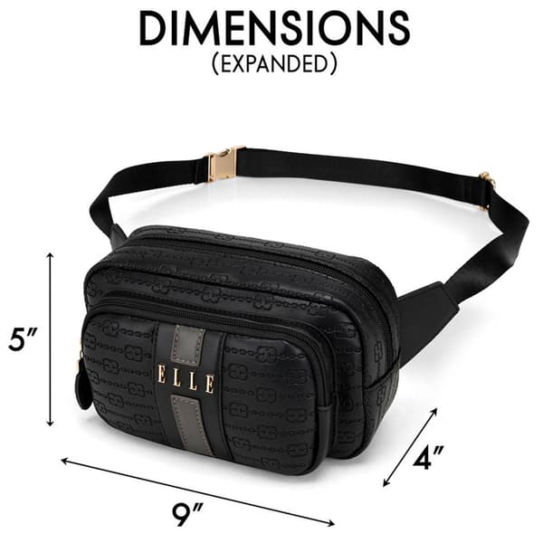 ELLE Eleganza Vegan Leather Monogram Sling Bag