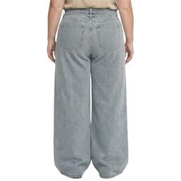 Plus Size Royalty Tie Front Wide Leg Jeans