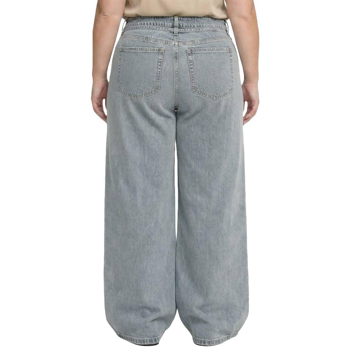 Plus Size Royalty Tie Front Wide Leg Jeans