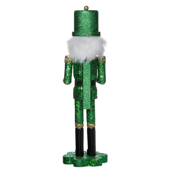 Kurt Adler 15in. Wooden Irish Nutcracker on Shamrock Base