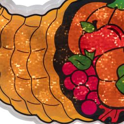 Northlight Seasonal 20in. Pre-Lit Cornucopia Window Decoration