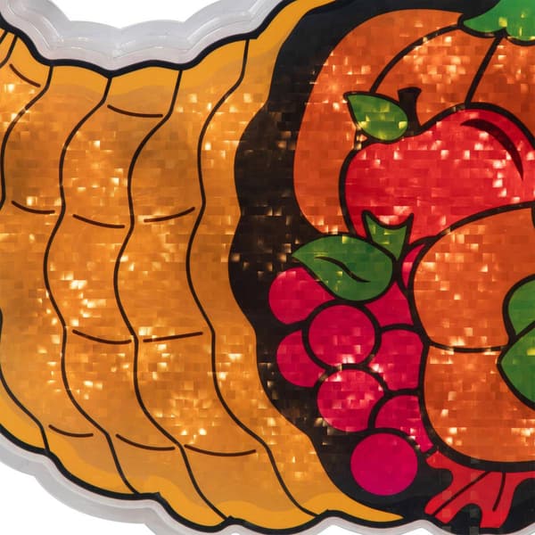Northlight Seasonal 20in. Pre-Lit Cornucopia Window Decoration