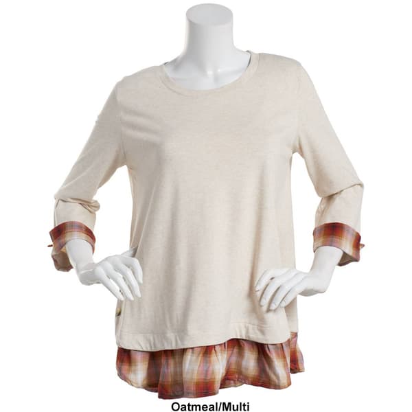 Womens Erika Mary Ellen Mixed Media Jersey Top