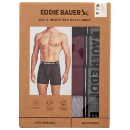 Mens Eddie Bauer® 4pk. Microfiber Boxer Briefs - Maroon/Black
