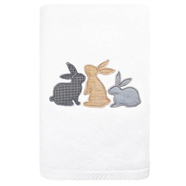Linum Home Textiles Bunny Row Embroidered Hand Towels - image 