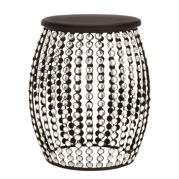 9th & Pike&#40;R&#41; Black Modern Glam Accent Table