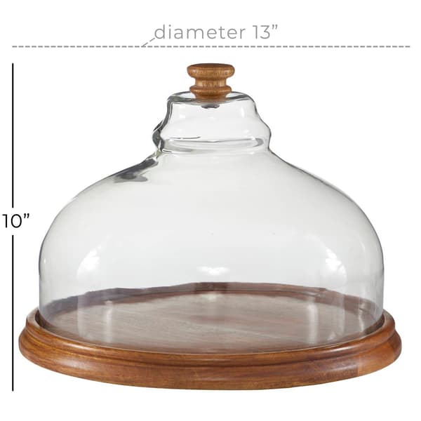 9th &amp; Pike® Round Wood Plate with Cloche Cover