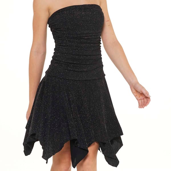 Juniors Madden Girl Lurex Knit Ruched Shark Bite A-Line Dress