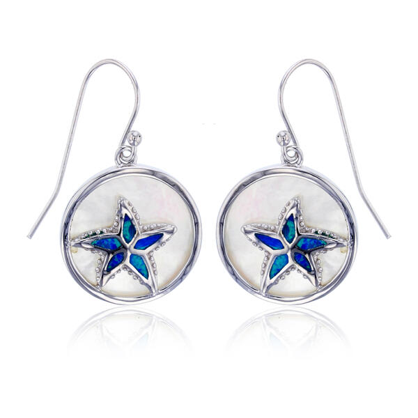 Gemstone Classics&#40;tm&#41; Blue Opal Starfish Drop Earrings - image 