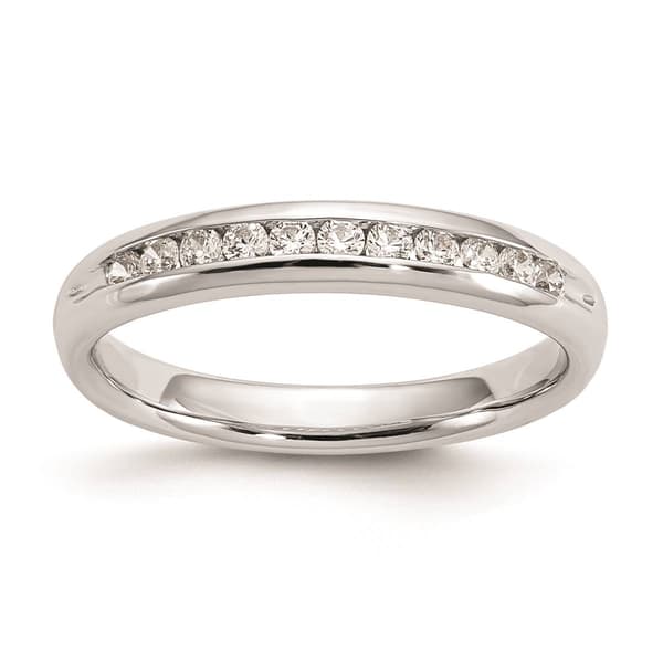 Pure Fire 14kt. White Gold Lab Grown 11-Stone Channel Band
