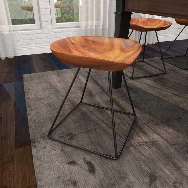 9th & Pike® Rustic Brown Metal Ottoman