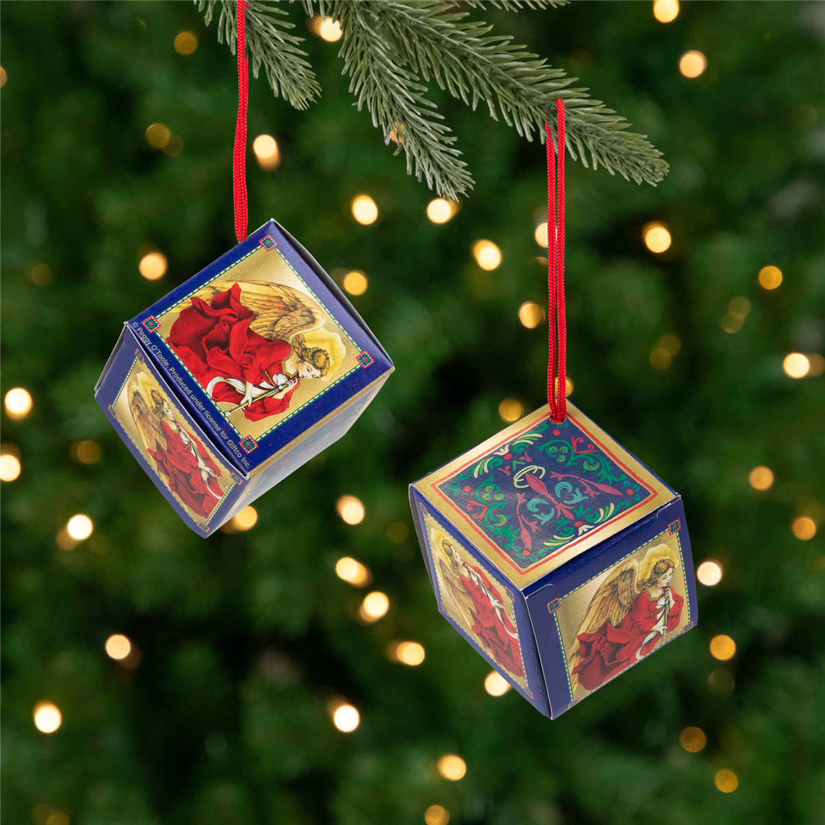 CC Christmas Decor 24pc. Trumpeting Angel Mini Gift Box Ornaments