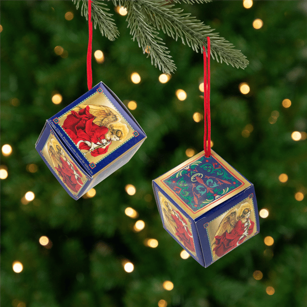CC Christmas Decor 24pc. Trumpeting Angel Mini Gift Box Ornaments - image 