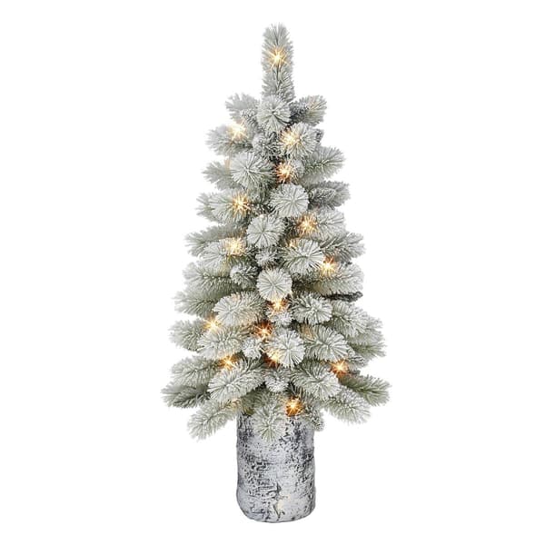 Puleo International 3.5ft. Potted Flocked Norwegian Pine Tree - image 