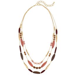 Ashley Cooper(tm) Gold-Tone 3-Row Multi-Berry Beaded Necklace