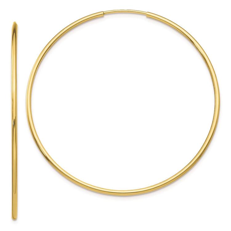 Gold Classics(tm) 10kt. Polished 45mm Endless Tube Hoop Earrings