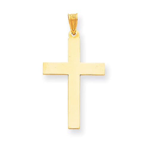 Unisex Gold Classics&#40;tm&#41; 14kt. Polished Cross Pendant - image 