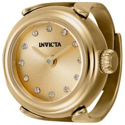 Womens Invicta Gold Dial Quartz Ring Watch - 44483