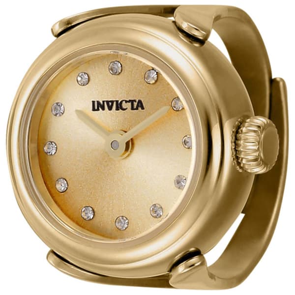 Womens Invicta Gold Dial Quartz Ring Watch - 44483 - image 