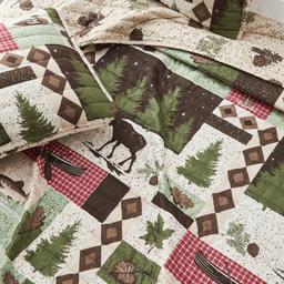 FreshFolds Wilder 3pc. Wildlife Patchwork Reversible Quilt Set