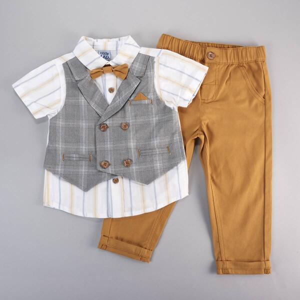 Baby Boy &#40;12-24M&#41; Little Lad&#40;R&#41; 3pc.Top Mock Vest & Pants Set - image 