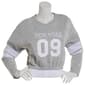 Juniors Derek Hear Stripe Sleeve New York Cropped Sweatshirt - image 1