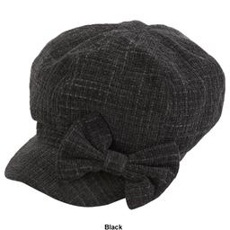 Womens Madd Hatter Chenille Bow Newsboy Cabbie Hat