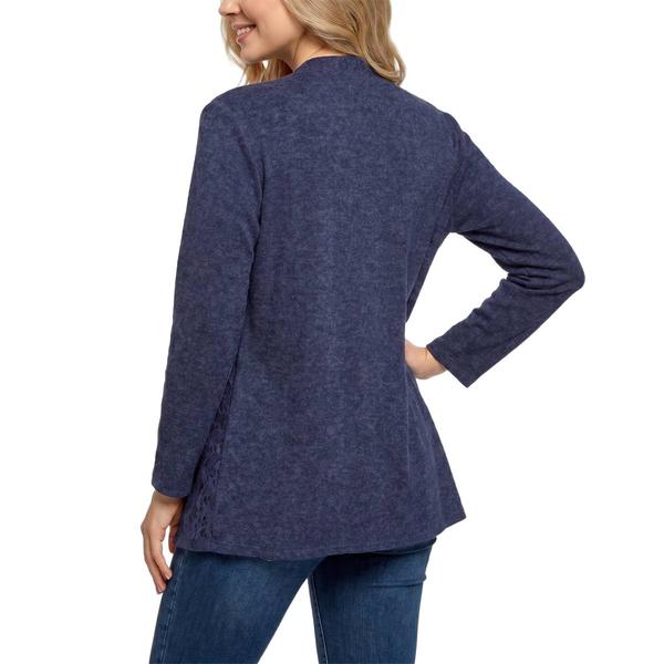 Womens NY Collection Long Sleeve Solid Hacci Cardigan