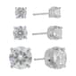 Sunstone 3pc. Sterling Silver Round CZ Stud Earring Set - image 1