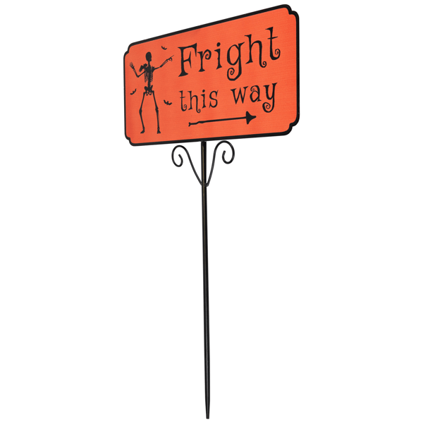 Northlight 27.5in. Skeleton Fright This Way Halloween Lawn Stake