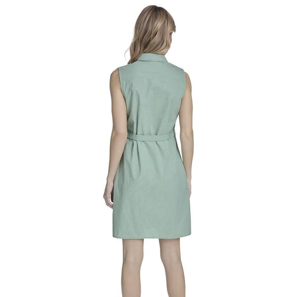 Womens Tommy Hilfiger Sleeveless Tie Waist Checkered Shirtdress