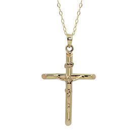 10kt. Yellow Gold Crucifix Pendant with Cable Chain