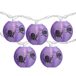 Northlight Seasonals 10ct. Purple Spider Paper Lantern Lights