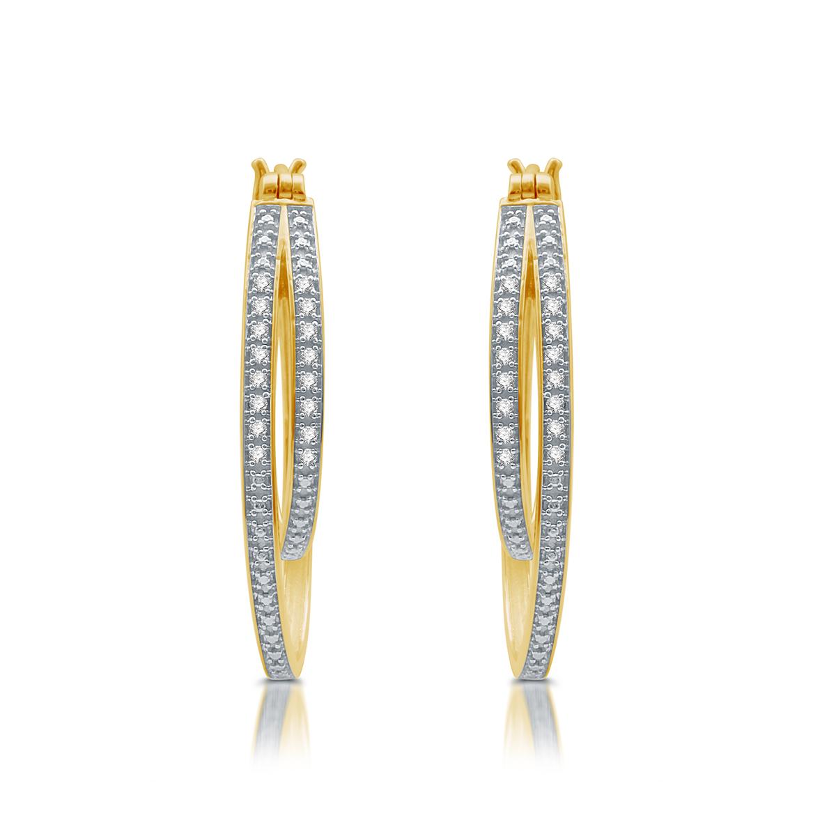 Diamond Classics™ 1/10ctw. Diamond Gold Hoop Earrings