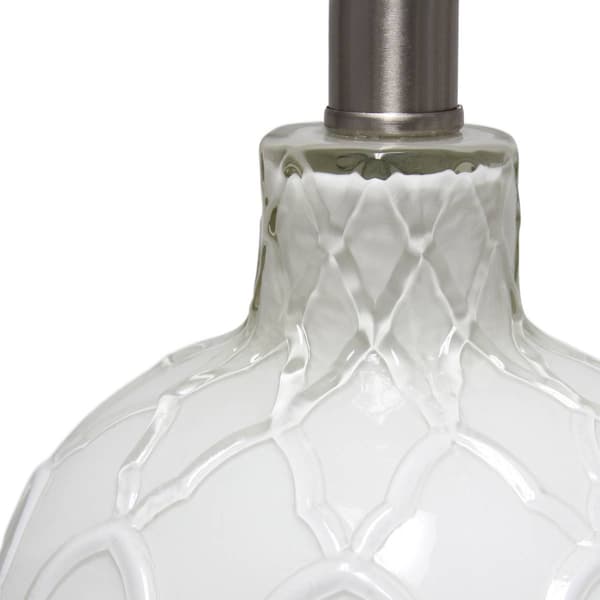Lalia Home Classix Argyle Classic White Table Lamp w/Fabric Shade